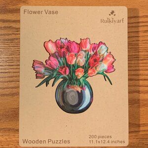RUIKIIYART PUZZLE FOR ADULTS, 200 PIECE WOODEN PUZZLE, FLOWER VASE